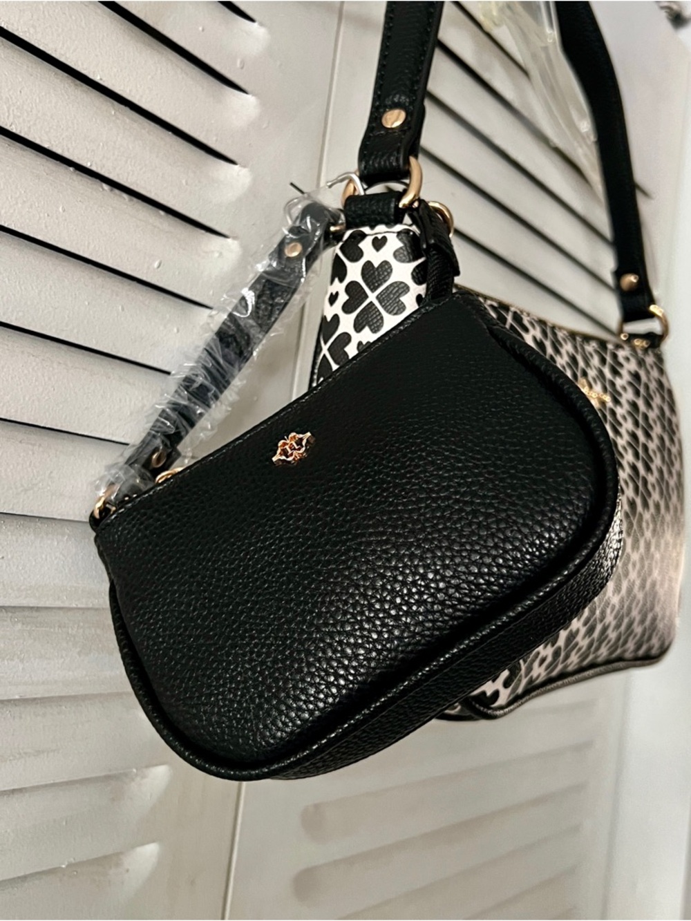 Nanette Lepore Jennah Baguette Heart Geo Black 2 piece set - Picture 2 of 9